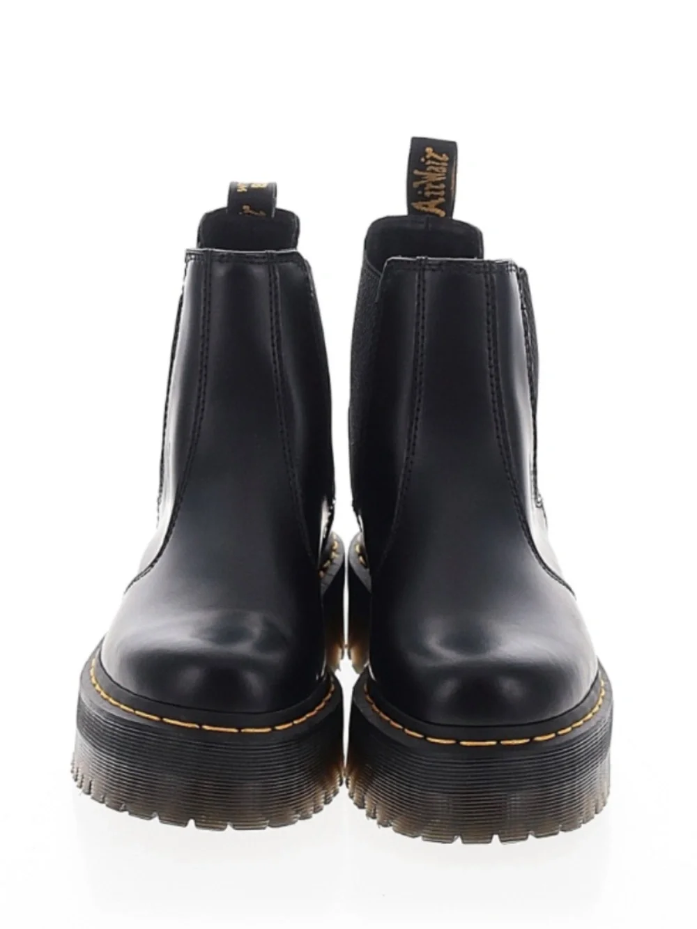 Dr. Martens 2976 Quad Smooth Leather Platform Chelsea Boots in Black